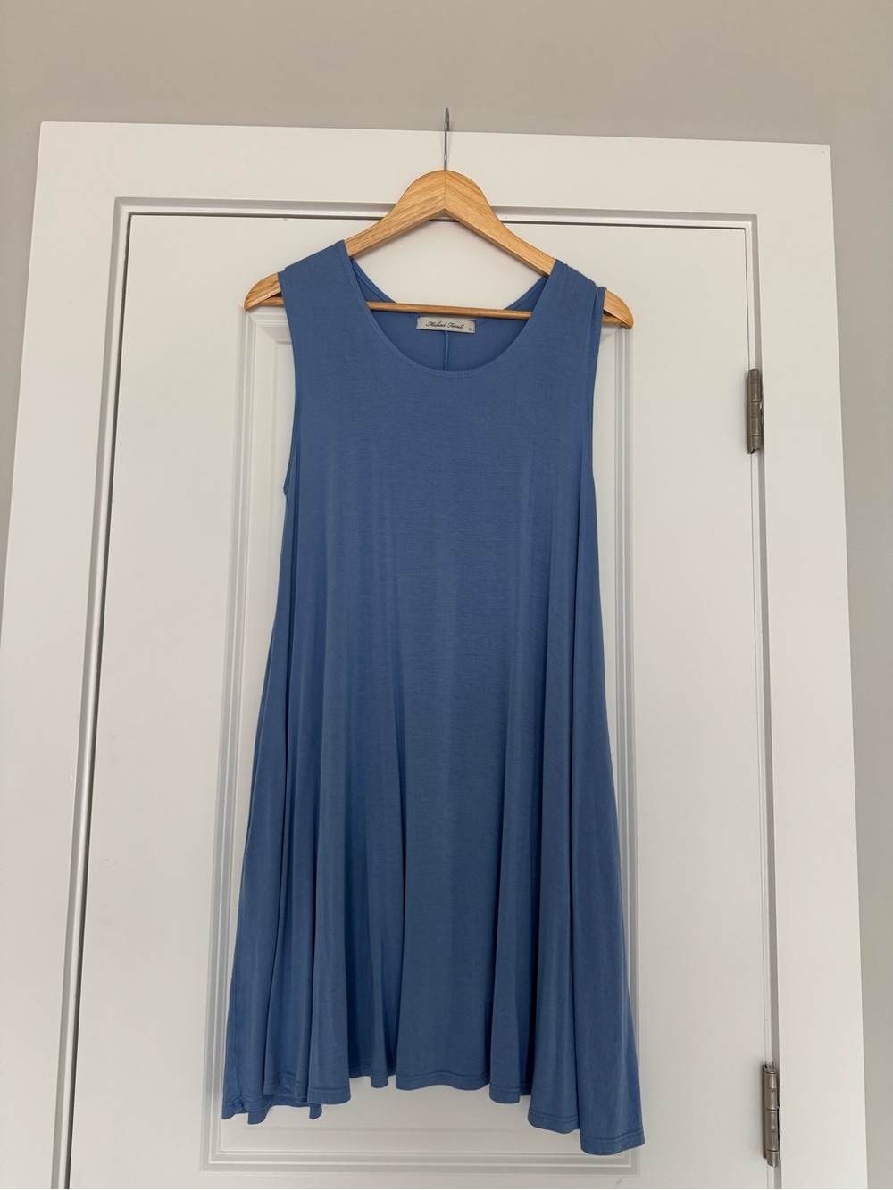 Sleeveless Drift Blue Mini Swing Dress - Women